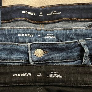 Old Navy Jeans - Dark Blue and Black, set of 3